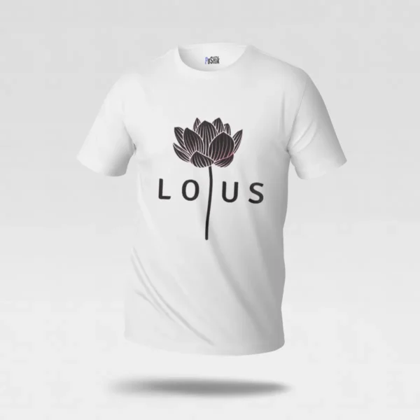 تیشرت گل نیلوفر طرح مینیمال Lotus کد po3263