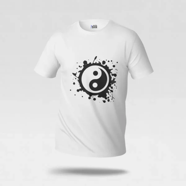 تیشرت یین و یانگ طرح سیاه و سفید (Yin Yang) کد po3493