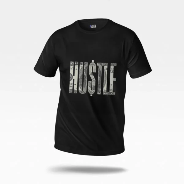 تیشرت انگیزشی طرح Hustle تایپوگرافی کد po3516
