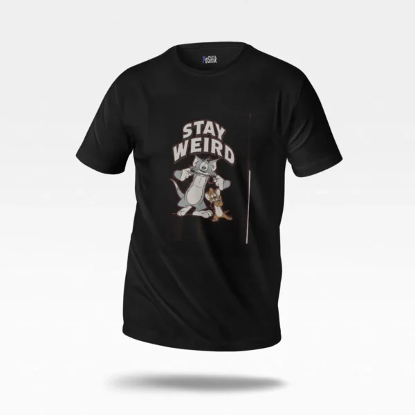 تیشرت نوشته Stay Weird طرح کارتونی کد po3568