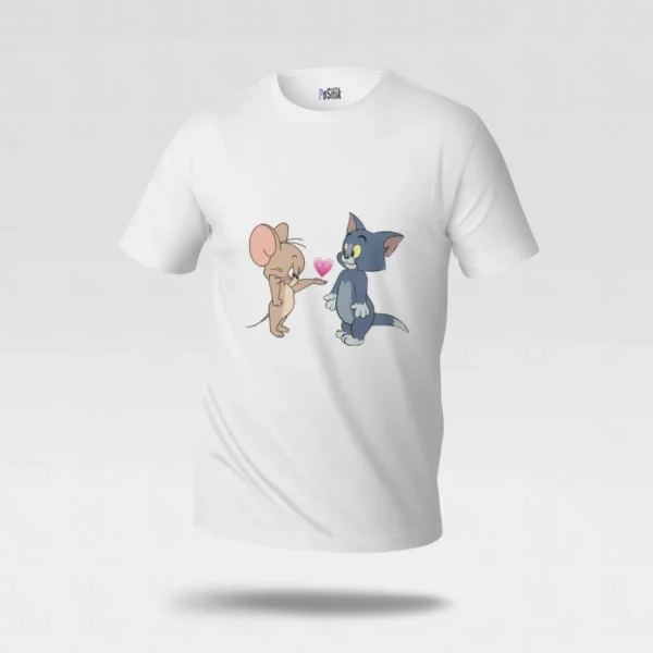 تیشرت تام و جری طرح عاشقانه (Tom and Jerry) کد po3811