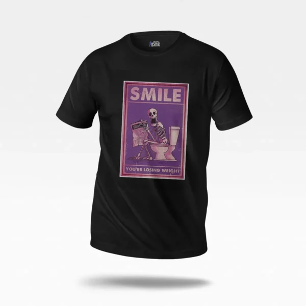 تیشرت اسکلت طنز طرح Smile You're Losing Weight کد po3833