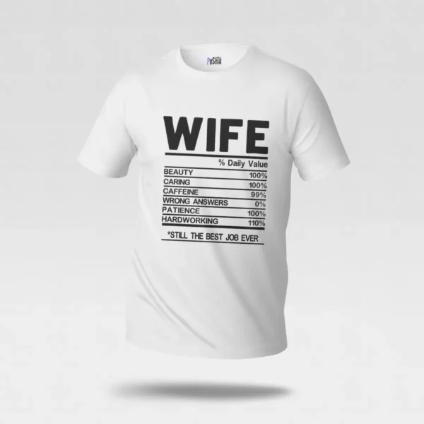 تیشرت همسر طرح Wife Daily Value کد po3870