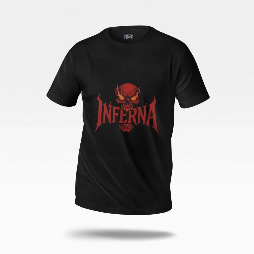 تیشرت جمجمه طرح Inferna با استایل دارک کد po3944