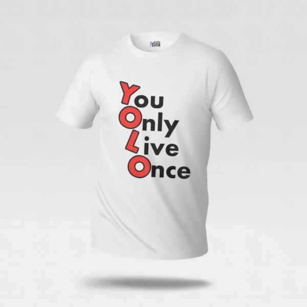 تیشرت تایپوگرافی YOLO طرح You Only Live Once کد po397