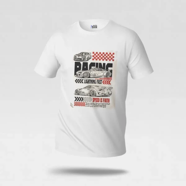 تیشرت ماشین مسابقه طرح Racing Lightning Fast کد po406