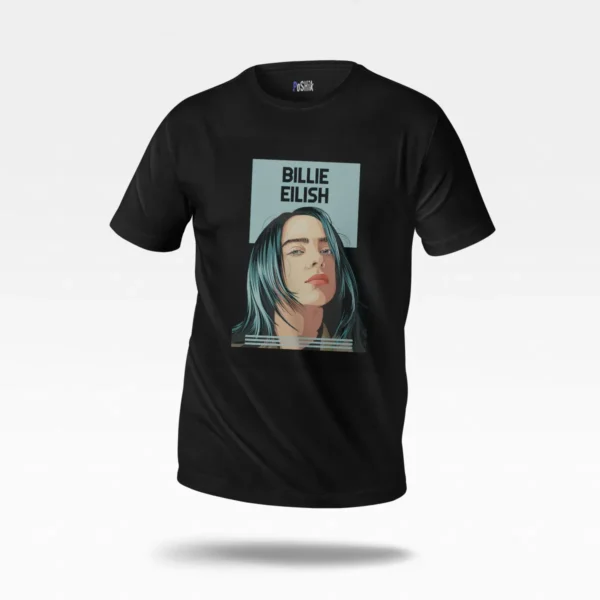 تیشرت بیلی آیلیش طرح پرتره کارتونی (Billie Eilish) کد po4109