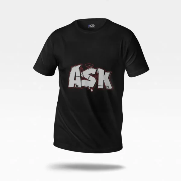 تیشرت گرافیتی طرح ASK کد po4390