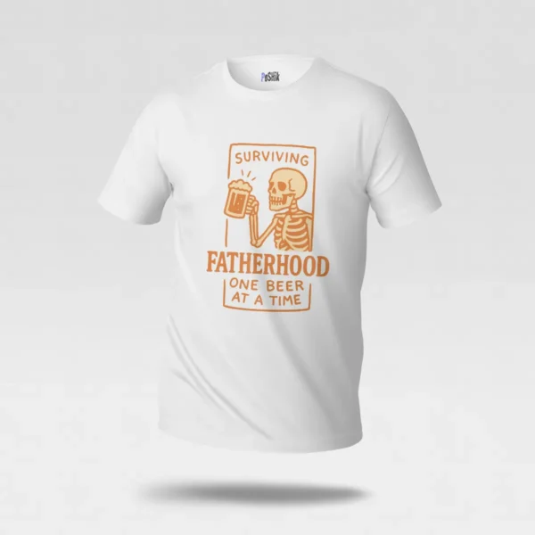 تیشرت پدر طرح Surviving Fatherhood One Beer at a Time کد po44