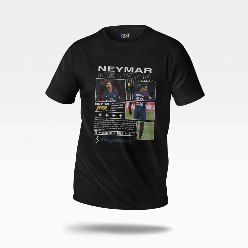 تیشرت نیمار طرح کلاژ فوتبالی (Neymar) کد po4805