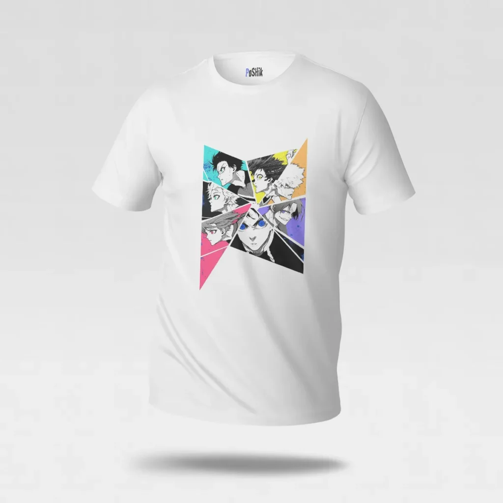 تیشرت انیمه مدرسه قهرمانانه طرح کلاژ شخصیت‌ها (My Hero Academia) کد po4950