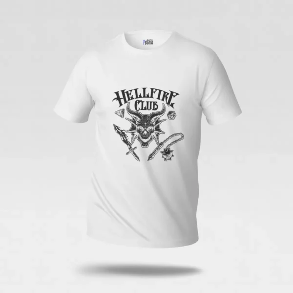 تیشرت سریال چیزهای عجیب طرح باشگاه هل‌فایر (Hellfire Club) کد po4978