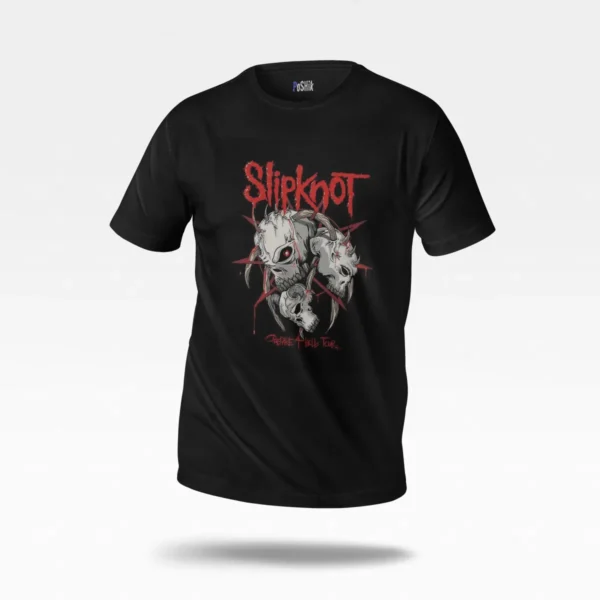 تیشرت اسلیپ‌نات طرح ماسک‌های گروه (Slipknot) کد po512