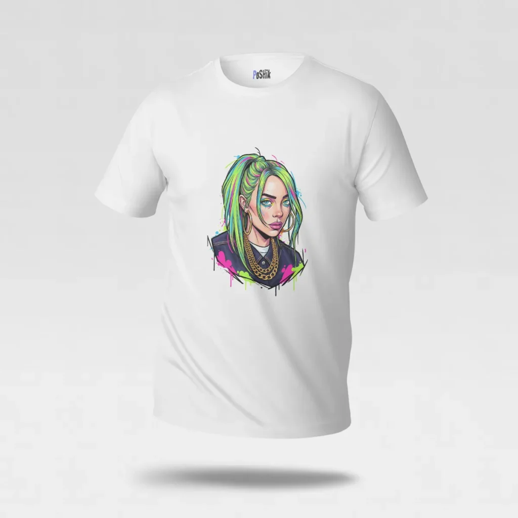 تیشرت بیلی آیلیش طرح پرتره رنگی (Billie Eilish) کد po5126