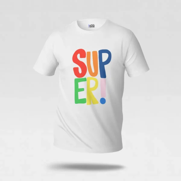 تیشرت تایپوگرافی رنگی سوپر (Super) کد po5155