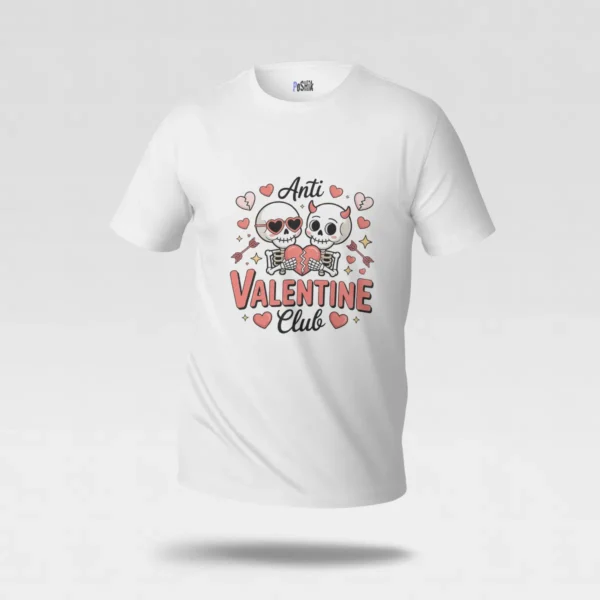تیشرت ولنتاین طرح اسکلت عاشق (Valentine Club) کد po5311