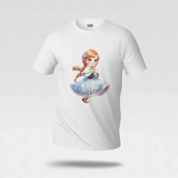 تیشرت فروزن طرح آنا با لباس گل‌دار (Anna) کد po5350