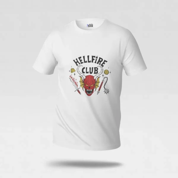 تیشرت استرنجر تینگز طرح هلفایر کلاب (Hellfire Club) کد po5413