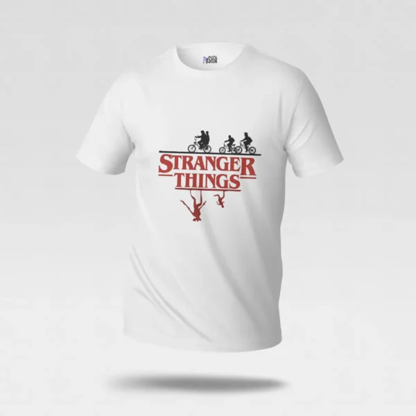 تیشرت استرنجر تینگز طرح دوچرخه‌سوارها (Stranger Things) کد po5438