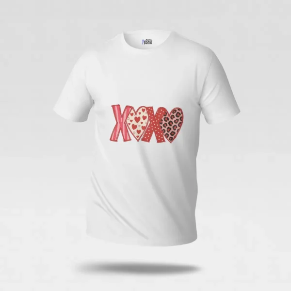 تیشرت ولنتاین طرح XOXO قلبی کد po5452