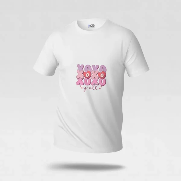 تیشرت ولنتاین طرح XOXO یاسی کد po5480