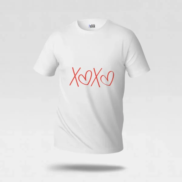 تیشرت ولنتاین طرح تایپوگرافی XOXO کد po5518