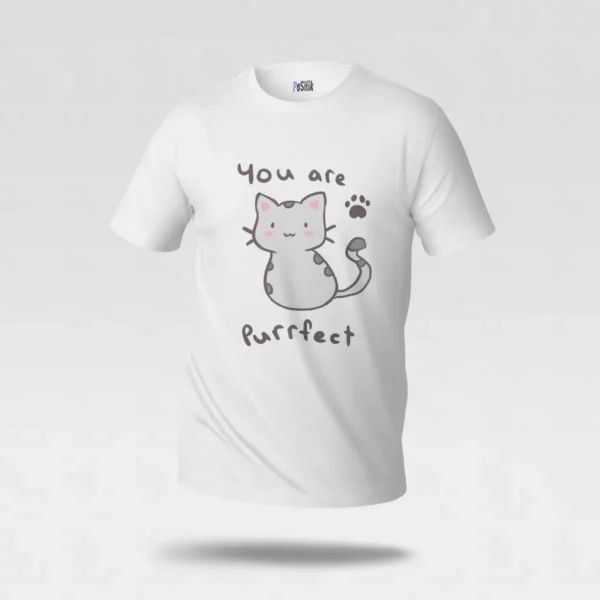 تیشرت گربه طرح تو بی‌نقصی (Purrfect) کد po5519
