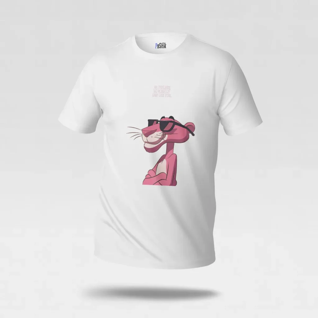 تیشرت پلنگ صورتی طرح مینیمال با عینک (Pink Panther) کد po552