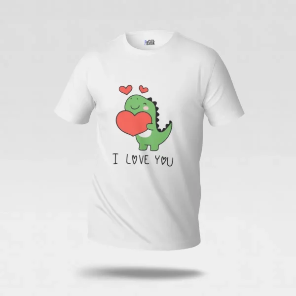 تیشرت دایناسور طرح I Love You کد po5693