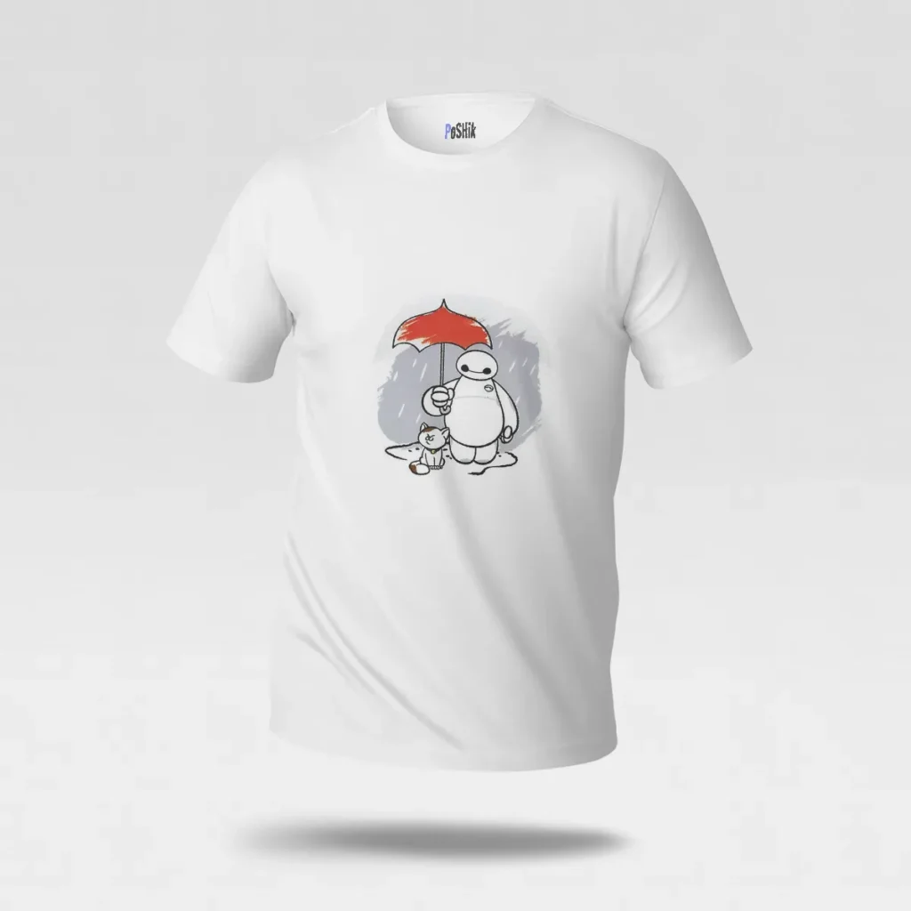 تیشرت بیمکس طرح چتر و گربه (Baymax) کد po5713