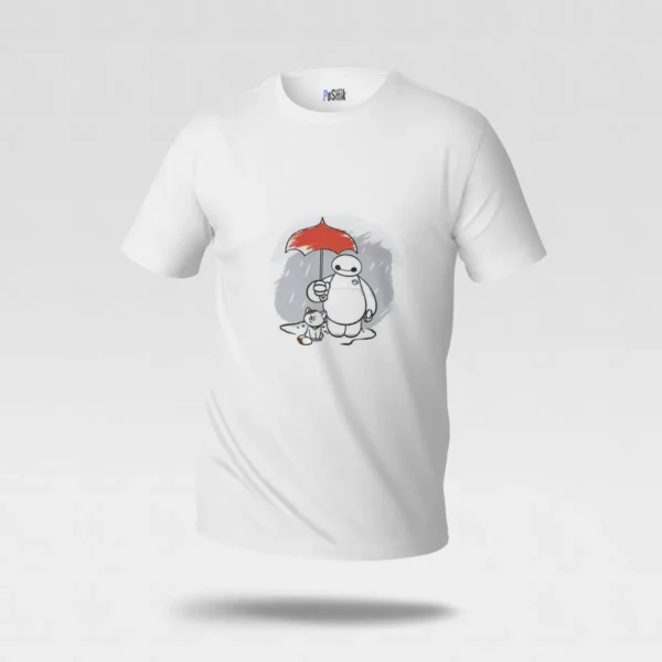 تیشرت بیمکس طرح چتر و گربه (Baymax) کد po5713