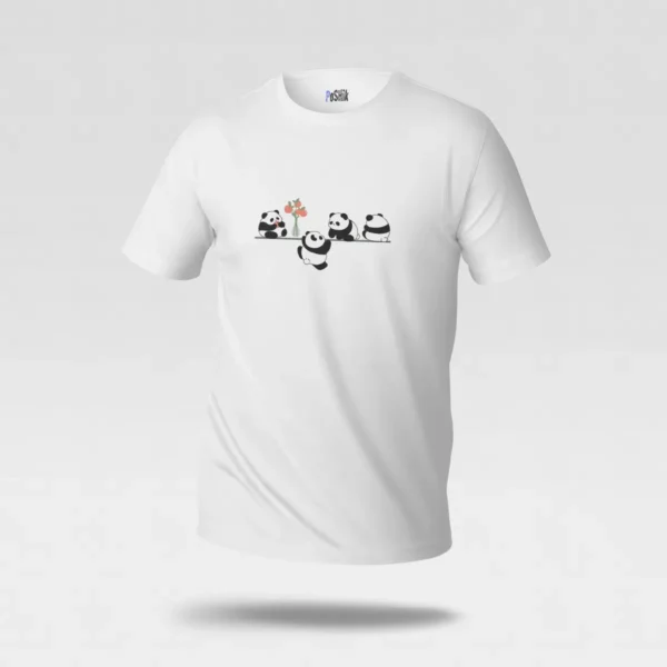 تیشرت پانداهای بامزه طرح گل رز کد po5771