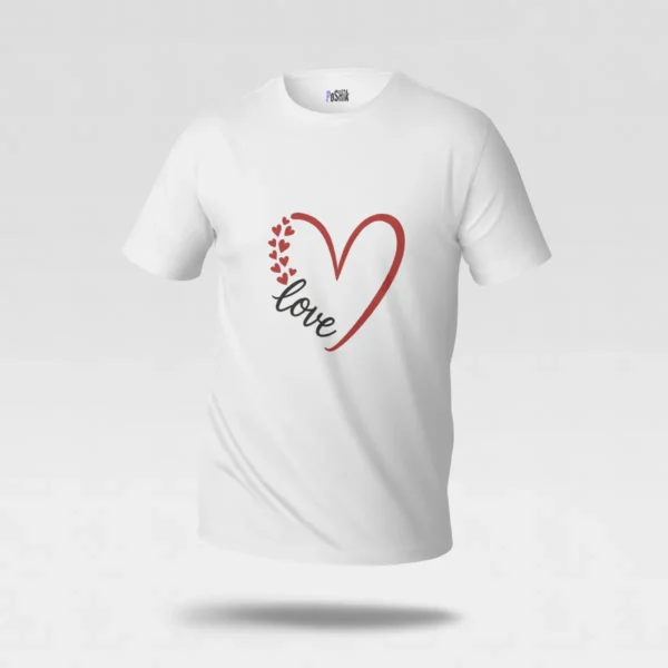 تیشرت تایپوگرافی Love با قلب قرمز کد po5773
