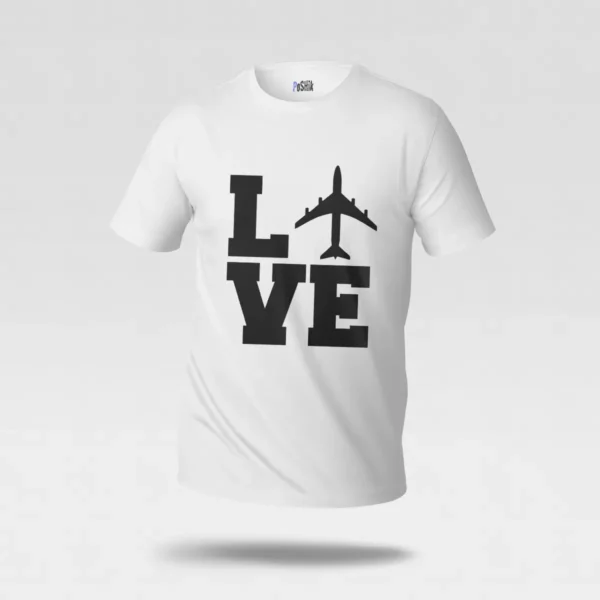 تیشرت تایپوگرافی Love با هواپیما کد po5907