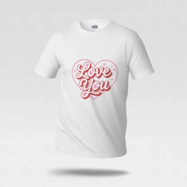 تیشرت عاشقانه طرح Love You کد po6373
