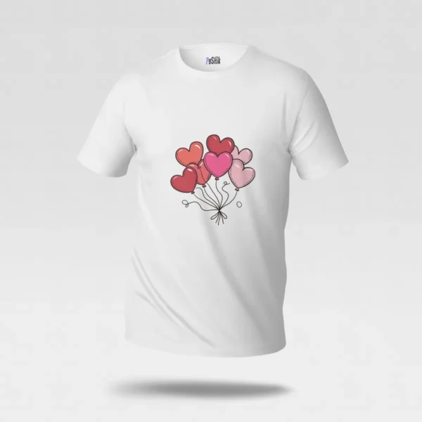 تیشرت عاشقانه طرح بادکنک قلبی کد po6393
