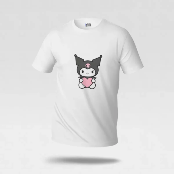 تیشرت کورومی طرح قلب صورتی (Kuromi) کد po6503