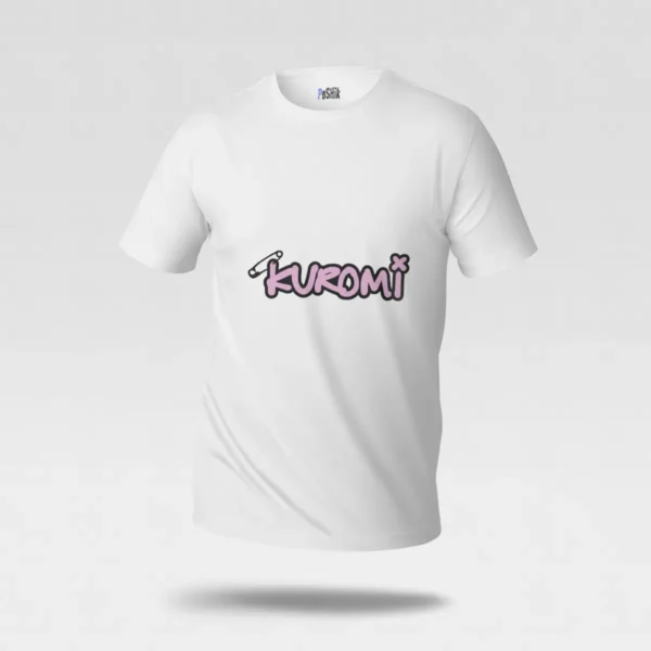 تیشرت کورومی طرح لوگوتایپ صورتی (Kuromi) کد po6529