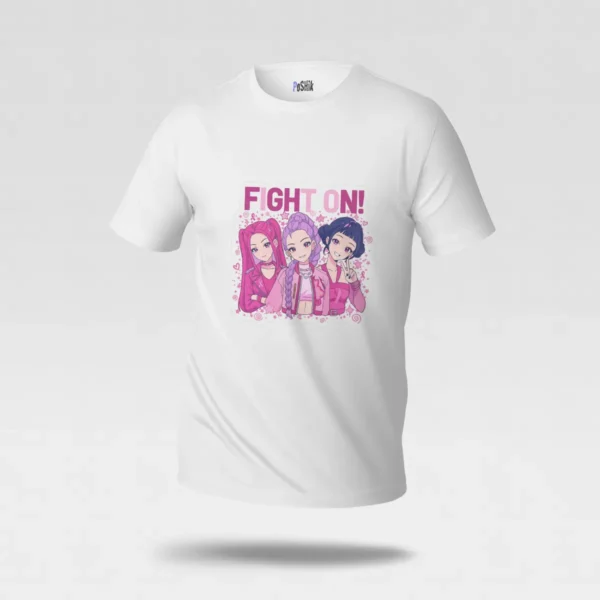 تیشرت کی‌پاپ دیمون هانترز طرح گروه فایت آن (Fight On) کد po6598
