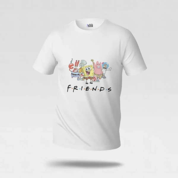 تیشرت فرندز طرح شخصیت‌های باب اسفنجی (Friends) کد po6604
