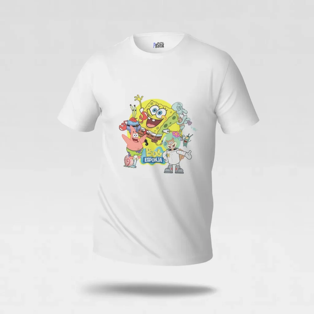 تیشرت باب اسفنجی طرح شخصیت‌های کارتونی (SpongeBob) کد po6630