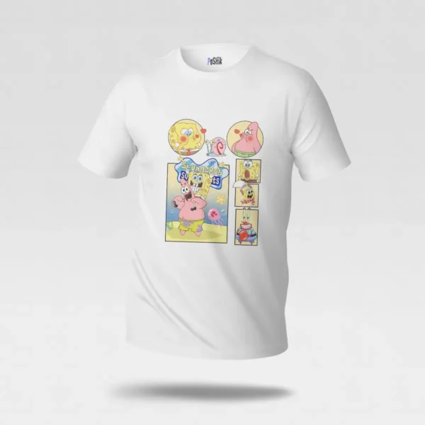 تیشرت باب اسفنجی طرح کلاژ تابستانی (SpongeBob) کد po6671