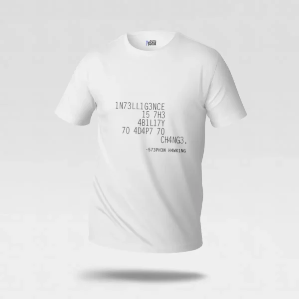 تیشرت تایپوگرافی هوش و تغییر (Intelligence Is the Ability to Adapt) کد po6733