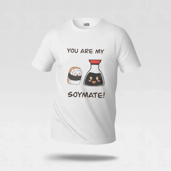 تیشرت طرح سوشی و سس سویا عاشقانه (Soymate) کد po6891