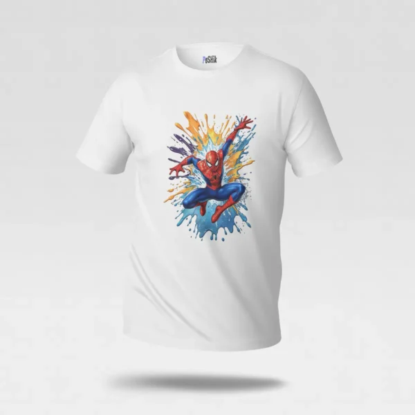 تیشرت مرد عنکبوتی طرح پاششی رنگی (Spider-Man) کد po6919