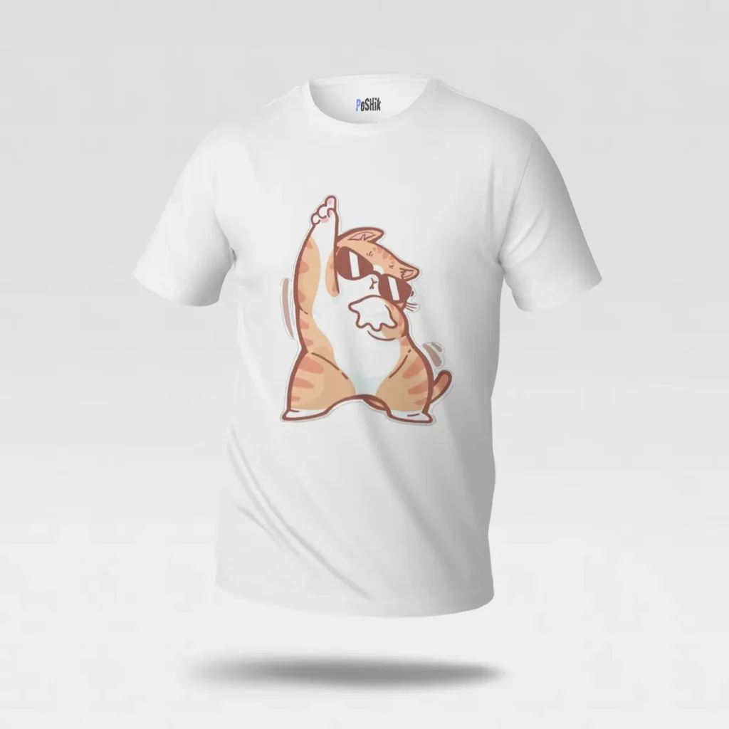 تیشرت گربه عینکی طرح رقص کد po7047