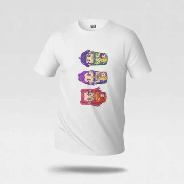 تیشرت کی‌پاپ دیمن هانترز طرح بسته‌بندی شخصیت‌ها کد po7148