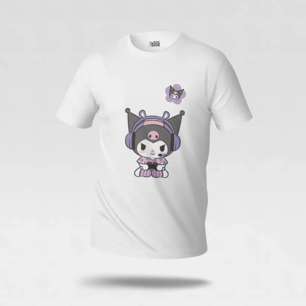 تیشرت کورومی طرح هدفون بنفش (Kuromi) کد po7176