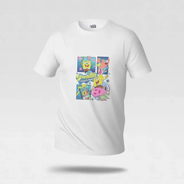 تیشرت باب اسفنجی طرح کلاژ کارتونی (SpongeBob) کد po7273