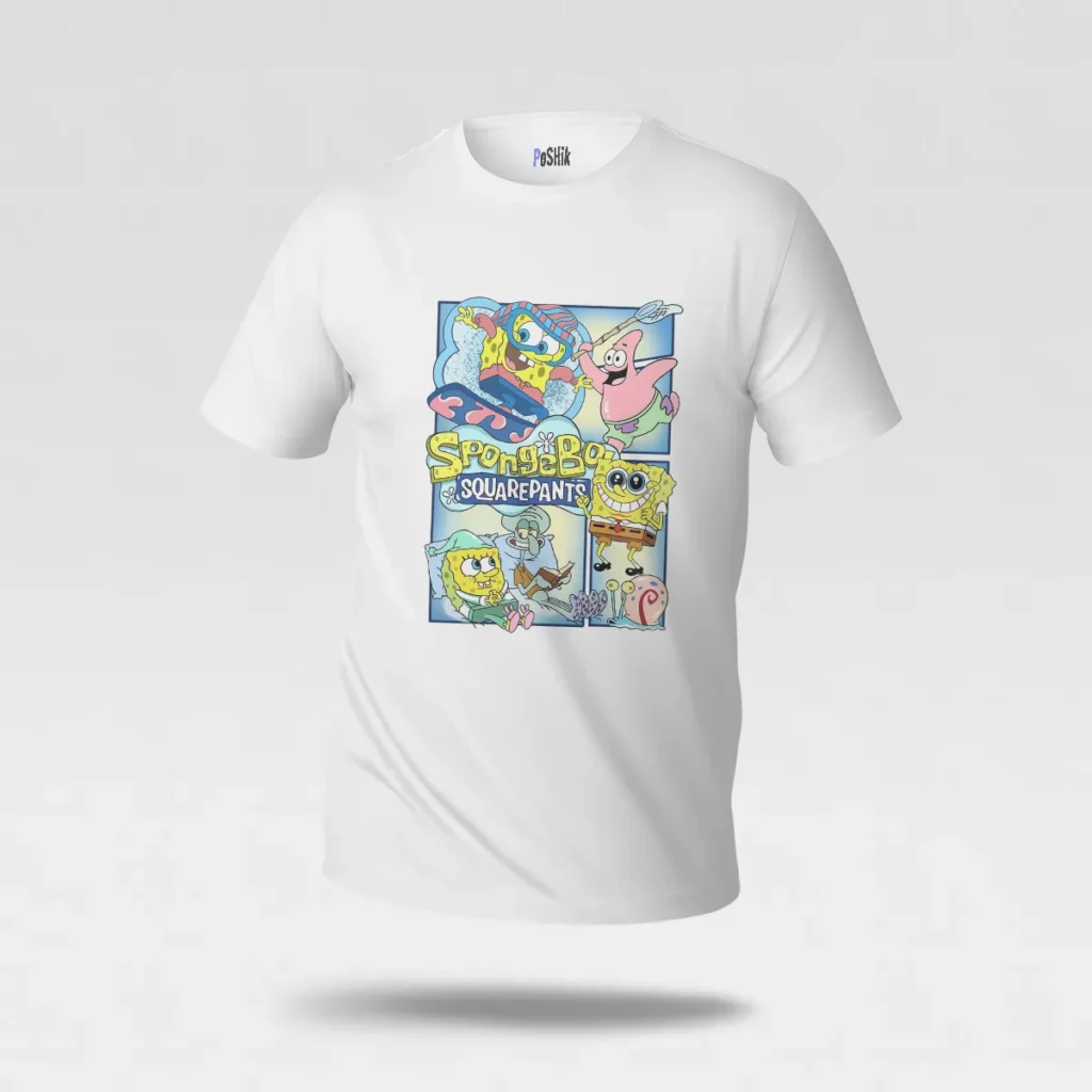 تیشرت باب اسفنجی طرح گروه کارتونی (SpongeBob) کد po7290